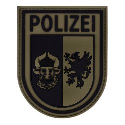 Rubberpatch Polizei Mecklenburg-Vorpommern - steingrau/oliv
