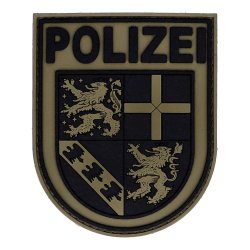 Rubberpatch Polizei Saarland - steingrau/oliv