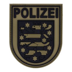 Rubberpatch Polizei Th&uuml;ringen - steingrau/oliv
