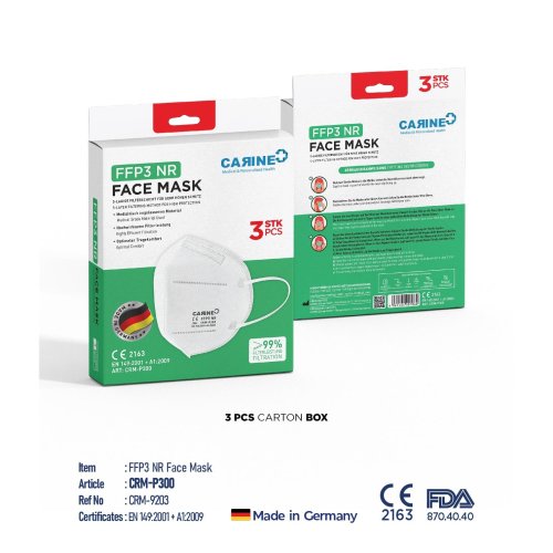 Atemschutzmaske FFP3 weiß faltbar (3er Pack)