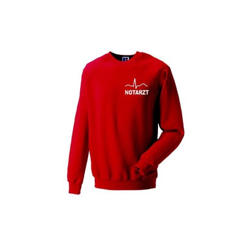 Sweatshirt Notarzt rot Aufdruckfarbe silber XL