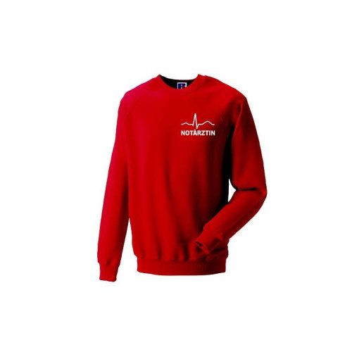 Sweatshirt Not&auml;rztin rot Aufdruckfarbe silber-reflex M