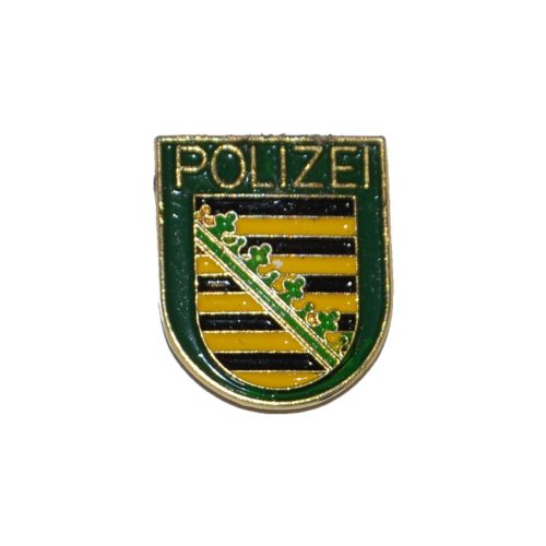 Pin Polizeiwappen Sachsen grün