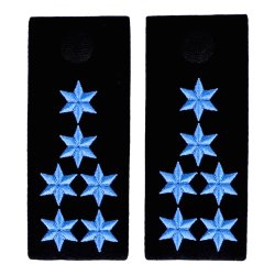 Schulterklappen 6 Sterne blau (Modell BW)