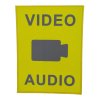 Klettschild VIDEO AUDIO leuchtgelb/silber-reflex