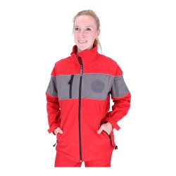 Fleecejacke rot/grau mit Reflexpaspel silber für...