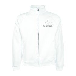 Sweatjacke Rettungsdienst weiß Aufdruck silber