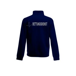 Sweatjacke Rettungsdienst blau Aufdruckfarbe silber reflex