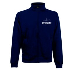 Sweatjacke Rettungsdienst blau Aufdruckfarbe weiß