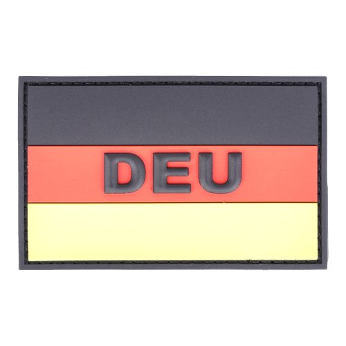 Rubberpatch Flagge Deutschland &quot;DEU&quot; 5 x 8cm schwarz/rot