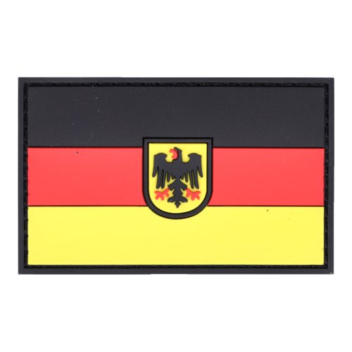 Rubberpatch Flagge Deutschland mit Bundesadler 5 x 8cm schwarz/rot