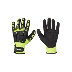 Handschuhe THL leuchtgelb/schwarz mit Protektoren 10