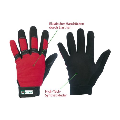 Handschuhe THL rot/schwarz 10