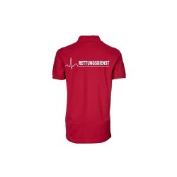 Polo-Shirt Rettungsdienst rot Aufdruckfarbe weiß M