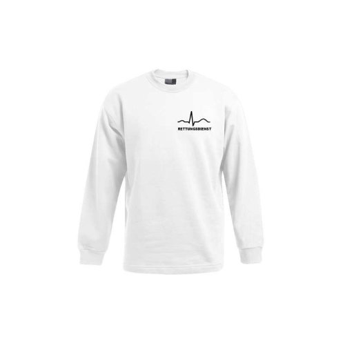 Sweatshirt Rettungsdienst wei&szlig; Aufdruckfarbe schwarz 3XL