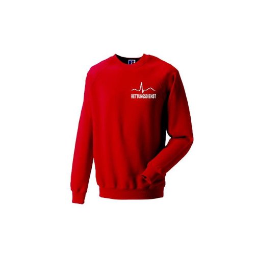 Sweatshirt Rettungsdienst rot Aufdruckfarbe wei&szlig; XL