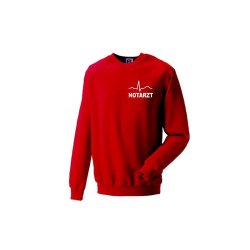 Sweatshirt Notarzt rot Aufdruckfarbe wei&szlig; 2XL