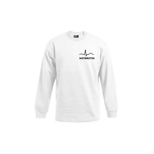Sweatshirt Notärztin weiß Aufdruckfarbe schwarz S