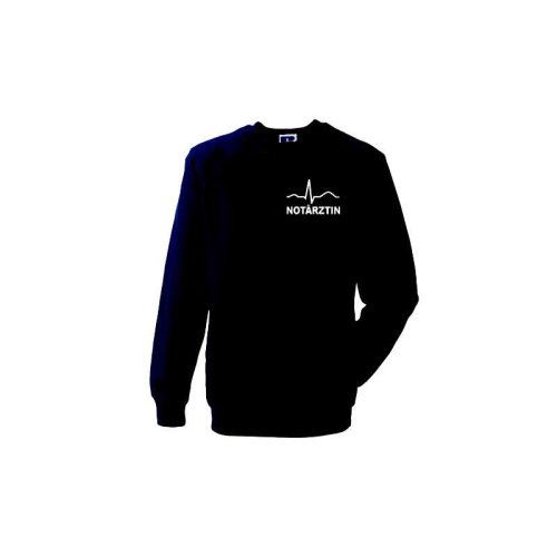 Sweatshirt Not&auml;rztin blau Aufdruckfarbe silber-reflektierend XS