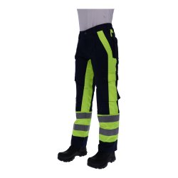Einsatzhose Rettungsdienst blau/leuchtgelb - Reflex...