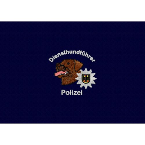 Polo-Shirt Diensthundef&uuml;hrer dunkelblau XS Motiv Rottweiler Bundespolizei