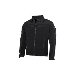 Tactical Fleecejacke schwarz mit Klettflächen 2XL