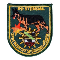 Abzeichen PD Stendal - Sprengstoffsp&uuml;rhund-F&uuml;hrer