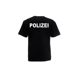 T-Shirt POLIZEI blau - mit Polizeiwappen Aufdruckfarbe silber-reflektierend Bundespolizei L