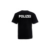 T-Shirt POLIZEI blau - mit Polizeiwappen Aufdruckfarbe silber-reflektierend Bundespolizei S (Damen)