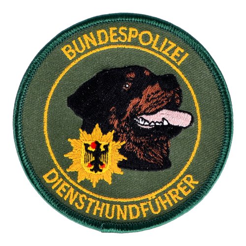 Abzeichen Diensthundf&uuml;hrer Bundespolizei Rottweiler gr&uuml;n