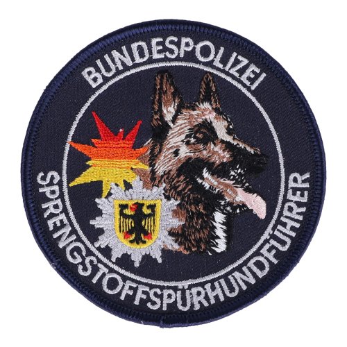 Abzeichen Sprengstoffsp&uuml;rhundf&uuml;hrer Bundespolizei Malinois blau