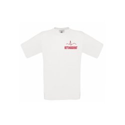 T-Shirt Rettungsdienst wei&szlig; Aufdruckfarbe rot M