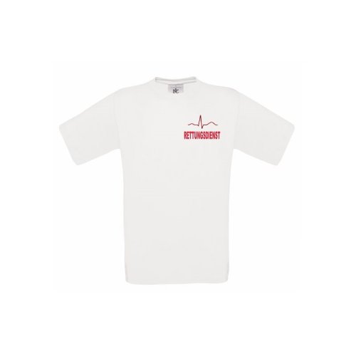 T-Shirt Rettungsdienst wei&szlig; Aufdruckfarbe silber-reflektierend XL