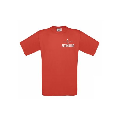 T-Shirt Rettungsdienst rot Aufdruckfarbe silber-reflektierend M
