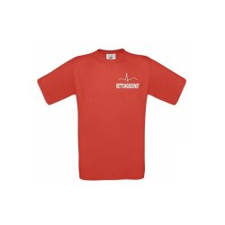 T-Shirt Rettungsdienst rot Aufdruckfarbe wei&szlig; S